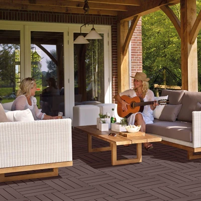 Plastic Interlocking Deck Tiles, 12.00"x12.00" (Pack Of 44). Patio, Outdoor Waterproof, All-weather For Garden 5 Plastic Interlocking Deck Tiles, 12.00"x12.00" (Pack Of 44). Patio, Outdoor Waterproof, All-weather For Garden - Image 5