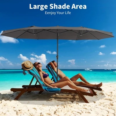 COZONY 15ft Double-Side Patio Umbrella - Extra Large Outdoor Market Umbrella With Crank & Ventilation 6 COZONY 15ft Double-Side Patio Umbrella - Extra Large Outdoor Market Umbrella With Crank & Ventilation - Image 6