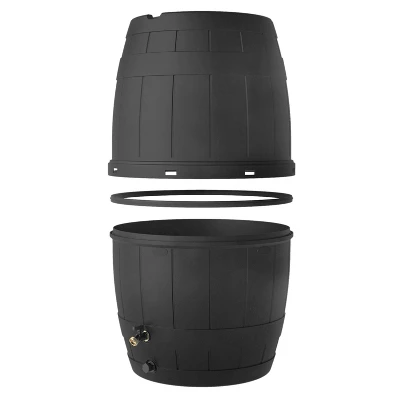 Multy Home LP 39gal Recycled Material Rain Barrel Black With Rust Proof Brass Spigot 2 Multy Home LP 39gal Recycled Material Rain Barrel Black With Rust Proof Brass Spigot - Image 2