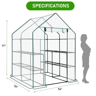 SEVOBAL Greenhouse Outdoor Durable PE Plant Green House For Frost Protection Shelf Clips Roll-up Zipper Door Walk-in For Planter, White, 99"*37"*14.5" 2 SEVOBAL Greenhouse Outdoor Durable PE Plant Green House For Frost Protection Shelf Clips Roll-up Zipper Door Walk-in For Planter, White, 99"*37"*14.5" - Image 2