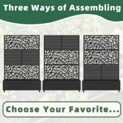 SpassWay 72"H Two-tone Patio Planter Box With Trellis Metal Raised Garden Bed Black Decorative Privacy Screen With Wheels 13 SpassWay 72"H Two-tone Patio Planter Box With Trellis Metal Raised Garden Bed Black Decorative Privacy Screen With Wheels -D'Eco Store GUEST e9ac9d50 399c 46eb 88e2 9bdfe80e4ab2