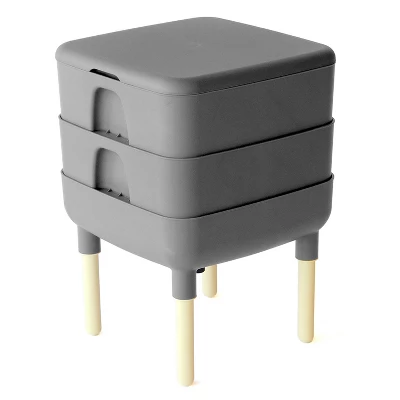 FCMP Outdoor The Essential Living Worm Composter 6 Gallon Resin Composting Bin System Indoor Modern Compost Storage W/2 Trays For Garden & Home 6 FCMP Outdoor The Essential Living Worm Composter 6 Gallon Resin Composting Bin System Indoor Modern Compost Storage W/2 Trays For Garden & Home - Image 6