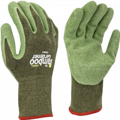 Bellingham Bamboo Gardener Gloves, Natural Rubber Palm, Green, Size Small (1 Pair) 1 Bellingham Bamboo Gardener Gloves, Natural Rubber Palm, Green, Size Small (1 Pair)