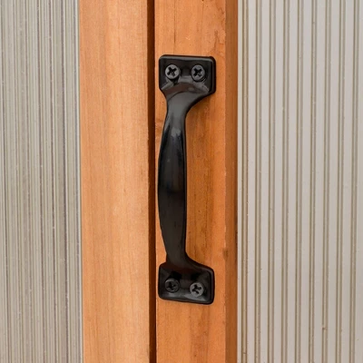 Outsunny 6.2' X 3.9' X 6.9' Polycarbonate Greenhouse, Walk-in Hot House Kit With Lockable Door, 5 Level Wind Resistant Wooden Frame, Natural Wood 4 Outsunny 6.2' X 3.9' X 6.9' Polycarbonate Greenhouse, Walk-in Hot House Kit With Lockable Door, 5 Level Wind Resistant Wooden Frame, Natural Wood - Image 4