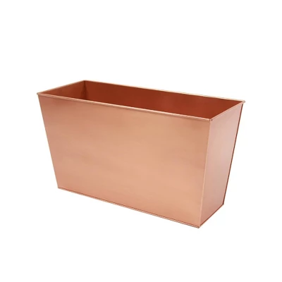 ACHLA Designs 22" Wide Rectangular Flower Box Galvanized Steel Copper Plated 1 ACHLA Designs 22" Wide Rectangular Flower Box Galvanized Steel Copper Plated