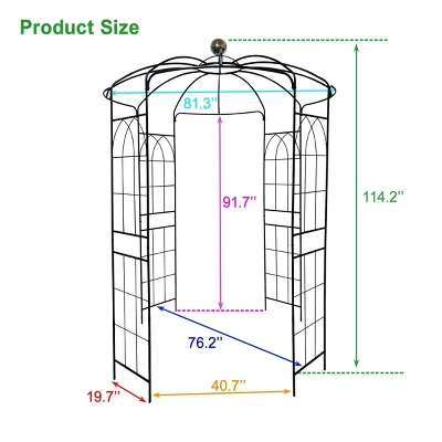 Lorna 81.3''x114.2''Arch MetalGarden Trelli, Birdcage Shape Pergola Pavilion For Wedding Ceremony, Outdoor Furniture Near Me - The Pop Home 3 Lorna 81.3''x114.2''Arch MetalGarden Trelli, Birdcage Shape Pergola Pavilion For Wedding Ceremony, Outdoor Furniture Near Me - The Pop Home - Image 3