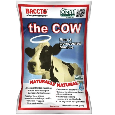 Michigan Peat Baccto 1640 Wholly Cow Horticultural Compost And Manure For Soil Amendment, Lawn Care, & Garden Beds, 40 Quart Bag (4 Pack) 1 Michigan Peat Baccto 1640 Wholly Cow Horticultural Compost And Manure For Soil Amendment, Lawn Care, & Garden Beds, 40 Quart Bag (4 Pack)