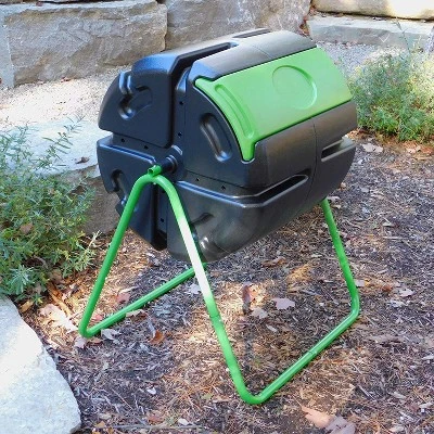FCMP Outdoor HF-RM4000 HOTFROG 37 Gallon Plastic Single Chamber Roto Tumbling Composter Outdoor Elevated Rotating Garden Compost Bin, Black/Green 3 FCMP Outdoor HF-RM4000 HOTFROG 37 Gallon Plastic Single Chamber Roto Tumbling Composter Outdoor Elevated Rotating Garden Compost Bin, Black/Green - Image 3