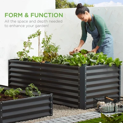 Best Choice Products 6x3x2ft Outdoor Metal Raised Garden Bed, Planter Box For Vegetables, Flowers, Herbs 5 Best Choice Products 6x3x2ft Outdoor Metal Raised Garden Bed, Planter Box For Vegetables, Flowers, Herbs - Image 5