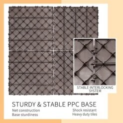 Plastic Interlocking Deck Tiles, 12.00"x12.00" (Pack Of 44). Patio, Outdoor Waterproof, All-weather For Garden 16 Plastic Interlocking Deck Tiles, 12.00"x12.00" (Pack Of 44). Patio, Outdoor Waterproof, All-weather For Garden -D'Eco Store GUEST f5aeef80 5e1e 4bfc a817 d5609c5cbc8d