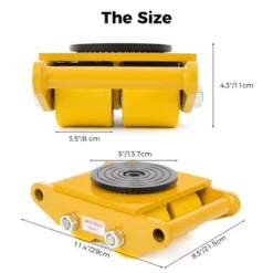 Machinery Mover 6T 13200lb Heavy Duty Machine Dolly Equipment Roller Skates
