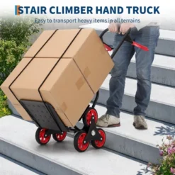 Stair Climbing Cart Heavy Duty Hand Truck With 6 Wheels Telescoping Handle And Elastic Ropes 330 Lbs Capacity Foldable Dolly, Red 13 Stair Climbing Cart Heavy Duty Hand Truck With 6 Wheels Telescoping Handle And Elastic Ropes 330 Lbs Capacity Foldable Dolly, Red -D'Eco Store GUEST f65332ff 2466 4119 afce 52d029d15dcd