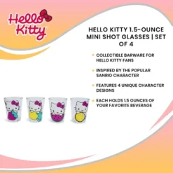 Hello Kitty 4 Piece 1.5oz Mini Glass Set 12 Hello Kitty 4 Piece 1.5oz Mini Glass Set -D'Eco Store GUEST f68e1d03 b366 4d9a 87ef 77c33ba99bac