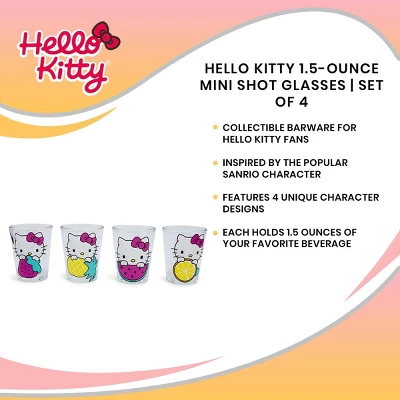 Hello Kitty 4 Piece 1.5oz Mini Glass Set 6 Hello Kitty 4 Piece 1.5oz Mini Glass Set - Image 6