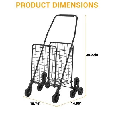 Utility Cart, Heavy Duty 110LB Capacity Folding Cart - Stair-Climbing 360¡ã Wheels For Groceries/Laundry/Multi-Floor Transport 1 Utility Cart, Heavy Duty 110LB Capacity Folding Cart - Stair-Climbing 360¡ã Wheels For Groceries/Laundry/Multi-Floor Transport