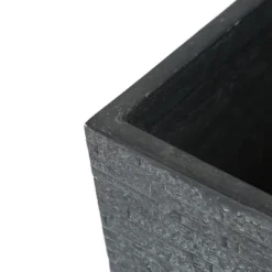 LuxenHome Gray MgO Tall Tapered Square Planter -D'Eco Store GUEST f7947ea3 2569 4387 9c33 c3327faf8ff1