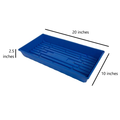 SUNPACK 10” X 20” Mega Plastic Seed Starting Tray, Blue, 2.5” 4 SUNPACK 10” X 20” Mega Plastic Seed Starting Tray, Blue, 2.5” - Image 4