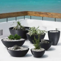Crescent Garden 16" Wide Delano Tall Plastic Planter Pots