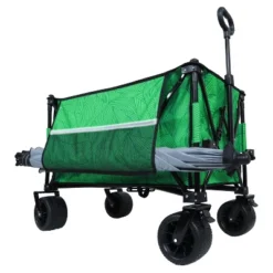 Heavy-Duty 480lbs Folding Wagon Cart With Bonus Picnic Mat - All-Terrain Beach Wheels, Drink Holders, Brakes & Side Pocket Green Line 11 Heavy-Duty 480lbs Folding Wagon Cart With Bonus Picnic Mat - All-Terrain Beach Wheels, Drink Holders, Brakes & Side Pocket Green Line -D'Eco Store GUEST f989cc90 454d 4164 b852 1bca93f6e243