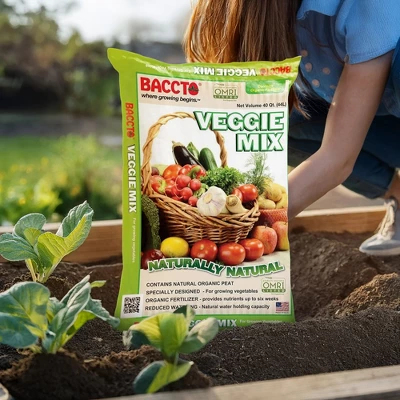 Michigan Peat Company BACCTO Veggie Mix With Peat Moss, Indoor Outdoor Organic Nutrients For Planting & Growing Vegetables, 40 Quart Bag 4 Michigan Peat Company BACCTO Veggie Mix With Peat Moss, Indoor Outdoor Organic Nutrients For Planting & Growing Vegetables, 40 Quart Bag - Image 4