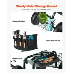 VEVOR Garden Seat With Wheels, Rolling Garden Stool With Height Adjustable & 360° Swivel Seat, 400lbs Weight Capacity, Gardening Cart Bench, Green 12 VEVOR Garden Seat With Wheels, Rolling Garden Stool With Height Adjustable & 360° Swivel Seat, 400lbs Weight Capacity, Gardening Cart Bench, Green -D'Eco Store GUEST fabf357a b165 4151 8904 20085ada5a1d