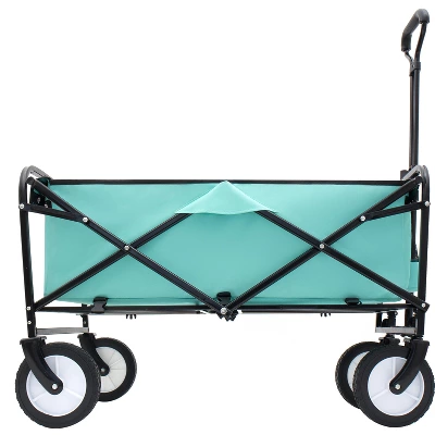 Collapsible Foldable Wagon Cart With Strapping System Beach Wagon Utility Cart Utility Wagon Grocery Car Green 5 Collapsible Foldable Wagon Cart With Strapping System Beach Wagon Utility Cart Utility Wagon Grocery Car Green - Image 5