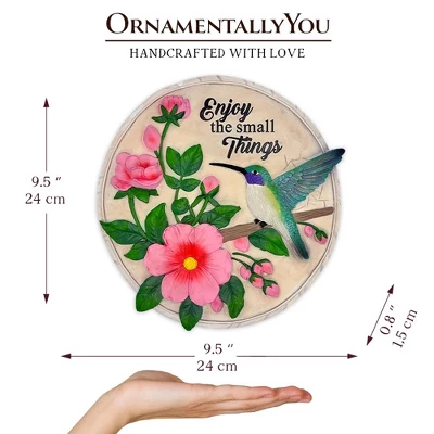 Enjoy The Small Things Hummingbird Stepping Stone, 9.5" Decorative Garden Appreciation Gift| OrnamentallyYou 2 Enjoy The Small Things Hummingbird Stepping Stone, 9.5" Decorative Garden Appreciation Gift| OrnamentallyYou - Image 2