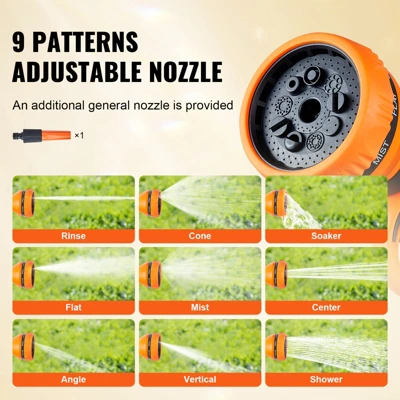 VEVOR Retractable Hose Reel, 65 Ft X 5/8 Inch, 180° Swivel Bracket Wall-Mounted, Garden Water Hose Reel With 9-Pattern Nozzle, Automatic Rewind 5 VEVOR Retractable Hose Reel, 65 Ft X 5/8 Inch, 180° Swivel Bracket Wall-Mounted, Garden Water Hose Reel With 9-Pattern Nozzle, Automatic Rewind - Image 5