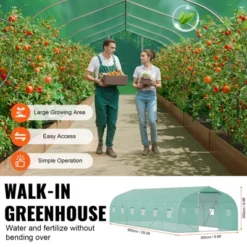 VEVOR Walk-in Tunnel Greenhouse, 29.5x9.8x6.6 Ft Hoop House Greenhouse Tunnel With Galvanized Steel Frame, PE Cover, Roll-up Zipper Door, 12 Windows 12 VEVOR Walk-in Tunnel Greenhouse, 29.5x9.8x6.6 Ft Hoop House Greenhouse Tunnel With Galvanized Steel Frame, PE Cover, Roll-up Zipper Door, 12 Windows -D'Eco Store GUEST fcfbafd6 37bd 4abb b528 6c52cc1cdb8d