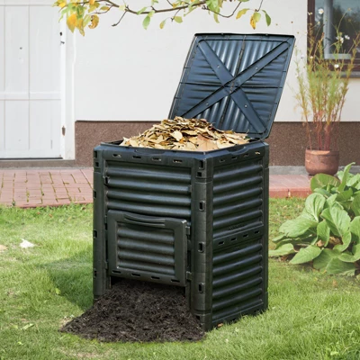 VEVOR Garden Compost Bin 80 Gal, BPA Free Composter, Large Capacity Outdoor Composting Bin With Top Lid And Bottom Door, Easy Assembling 1 VEVOR Garden Compost Bin 80 Gal, BPA Free Composter, Large Capacity Outdoor Composting Bin With Top Lid And Bottom Door, Easy Assembling