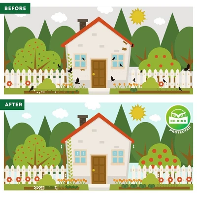 De-Bird Reflective Bird Repellent Scare Owl, Easy To Install Decorative Reflective Bird Deterrents For Outside, 8-Pack 1 De-Bird Reflective Bird Repellent Scare Owl, Easy To Install Decorative Reflective Bird Deterrents For Outside, 8-Pack