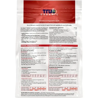 True Organic 4-5-6 Tomato & Vegetable Plant Food For Organic Gardening, 8lb 1 True Organic 4-5-6 Tomato & Vegetable Plant Food For Organic Gardening, 8lb