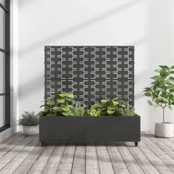 Wrought Iron Black Planter Box With Climbing Rack (Brick 01) -D'Eco Store GUEST fe7bfb54 565b 4a35 aefa 6dd6a478fae2