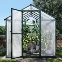 Heavy-Duty Greenhouse Aluminum Walk-In Greenhouse With Adjustable Ventilation And Lockable Door For Vegetables Herbs And Outdoor Plants Green 12 Heavy-Duty Greenhouse Aluminum Walk-In Greenhouse With Adjustable Ventilation And Lockable Door For Vegetables Herbs And Outdoor Plants Green -D'Eco Store GUEST fe9fee1e 6d2f 413a 921b fb1bbd8bac69